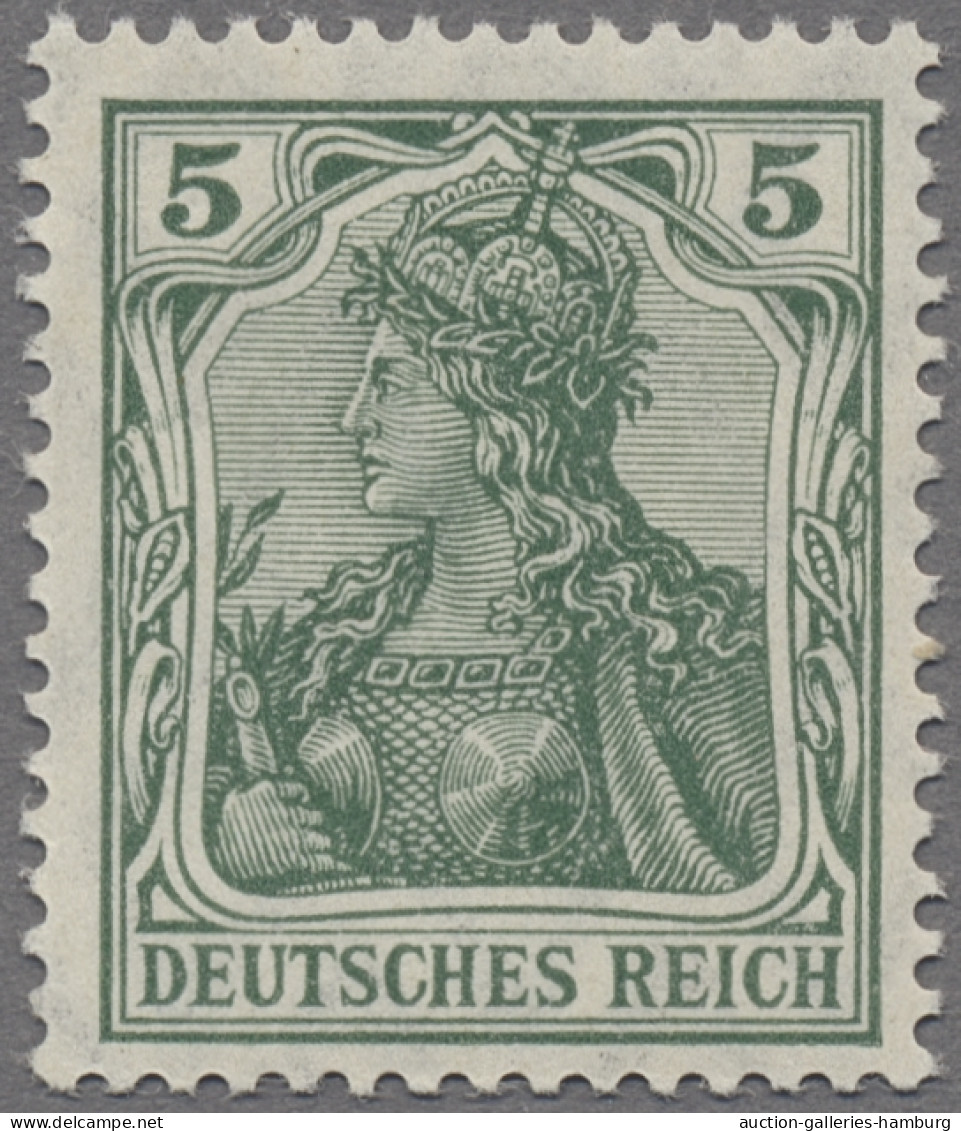 Deutsches Reich - Germania: 1905, Germania Mit Wz. 1, Friedensdruck, 5 Pfg. In D - Unused Stamps