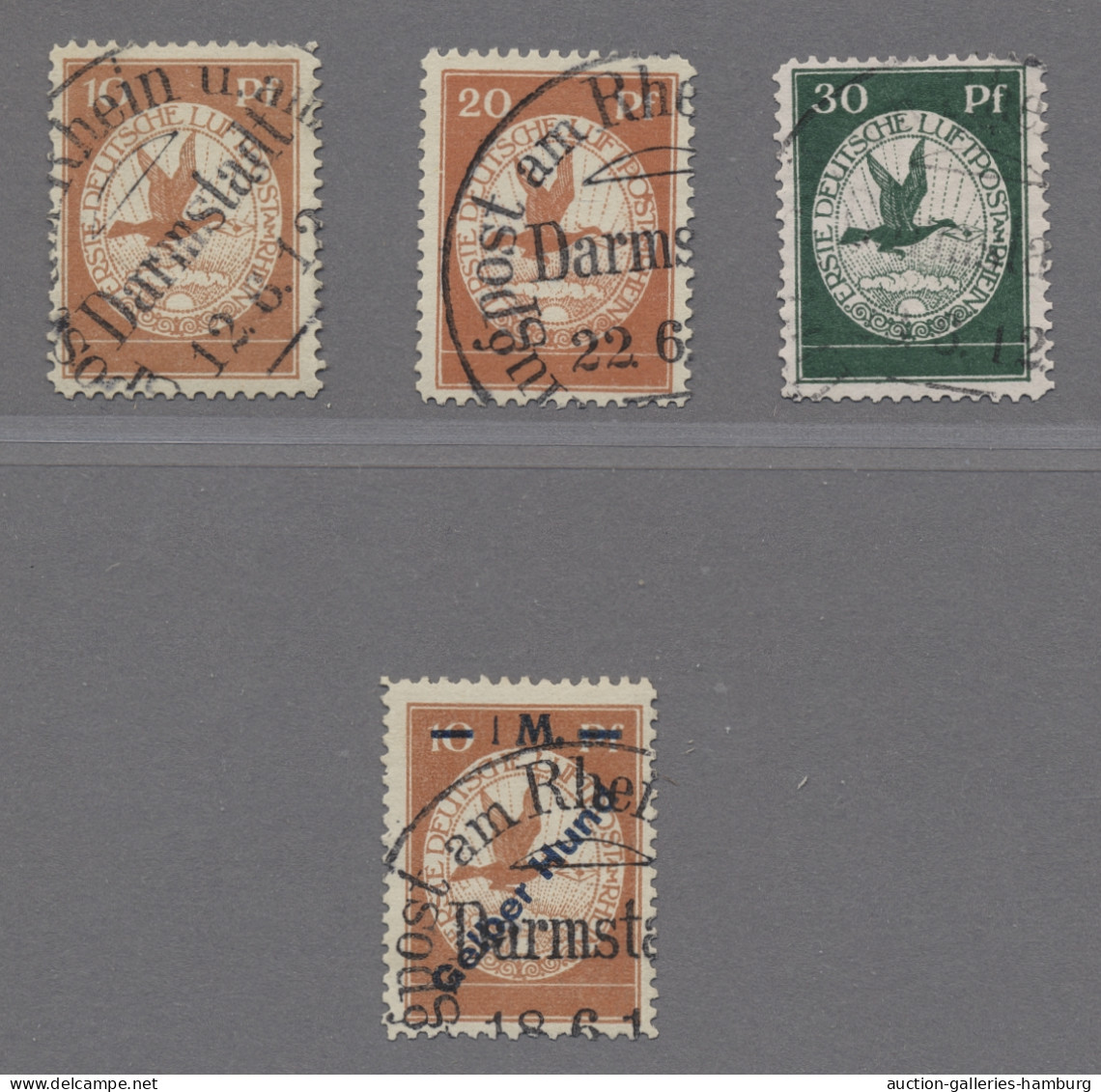 Deutsches Reich - Germania: 1912, Flugpostmarken 3 Werte Komplett, Je Entwertet - Used Stamps