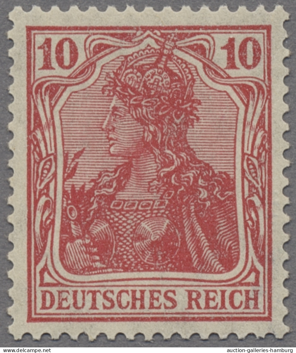 Deutsches Reich - Germania: 1919, Deutsches Reich Mit Wz., Kriegsdruck, 10 Pf. I - Unused Stamps
