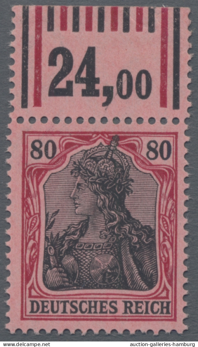 Deutsches Reich - Germania: 1918, Germania Kriegsdruck, 80 Pf. Karminrot / Rotsc - Unused Stamps
