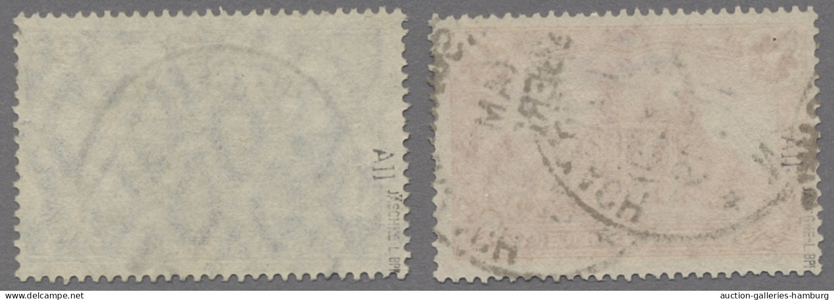 Deutsches Reich - Germania: 1915, Kriegsdruck Querformate, 1 Und 2 Mark, Jeweils - Used Stamps