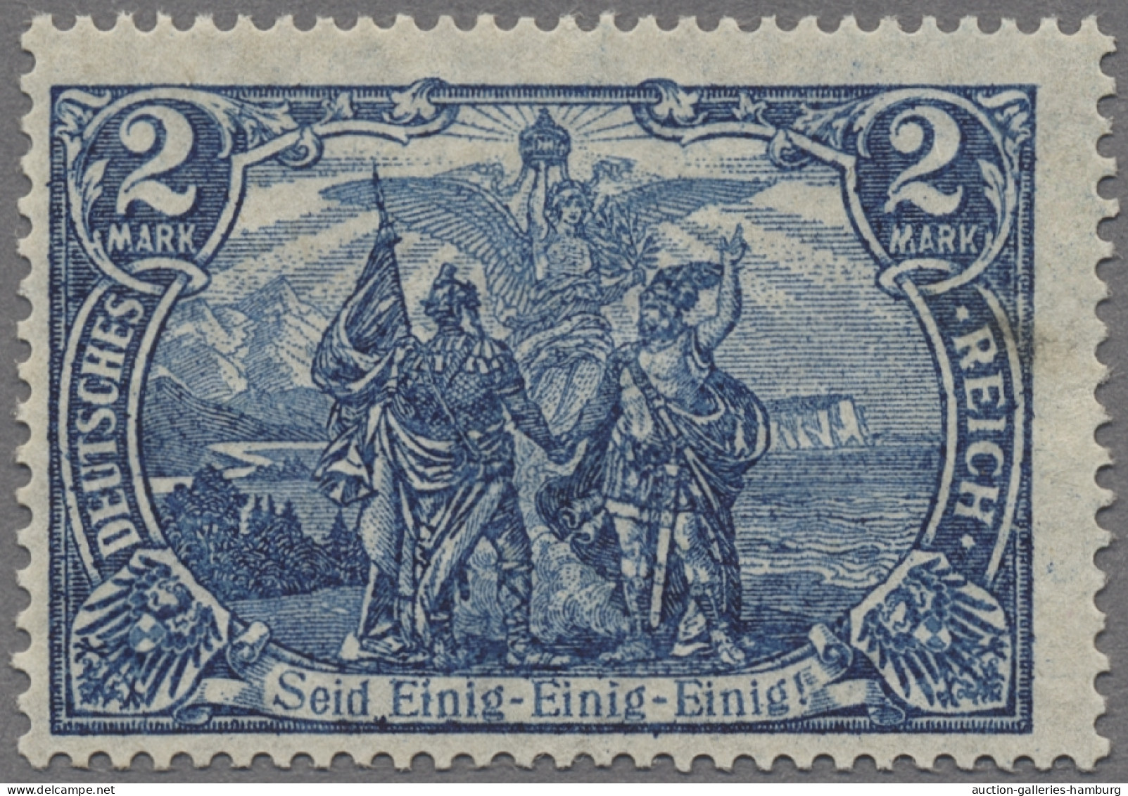 Deutsches Reich - Germania: 1916, "Nord Und Süd", 2 Mark Mit Wz. 1, Kriegsdruck, - Unused Stamps