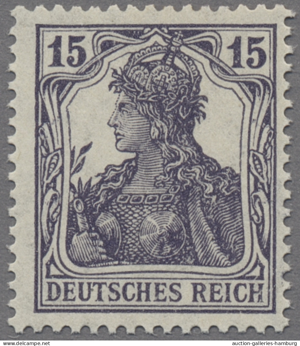 Deutsches Reich - Inflation: 1917, 15 Pf. Dunkelblauviolett Postfrisch, Tadellos - Unused Stamps