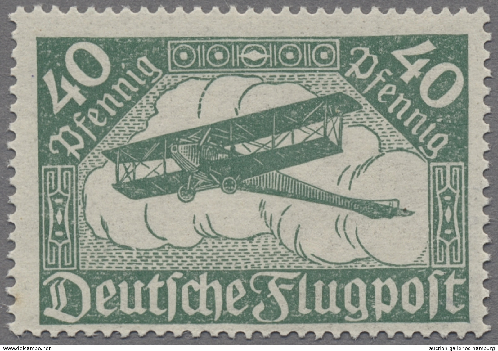 Deutsches Reich - Inflation: 1919, Flugpostmarken, Doppeldecker 40 Pfg. In Der G - Neufs