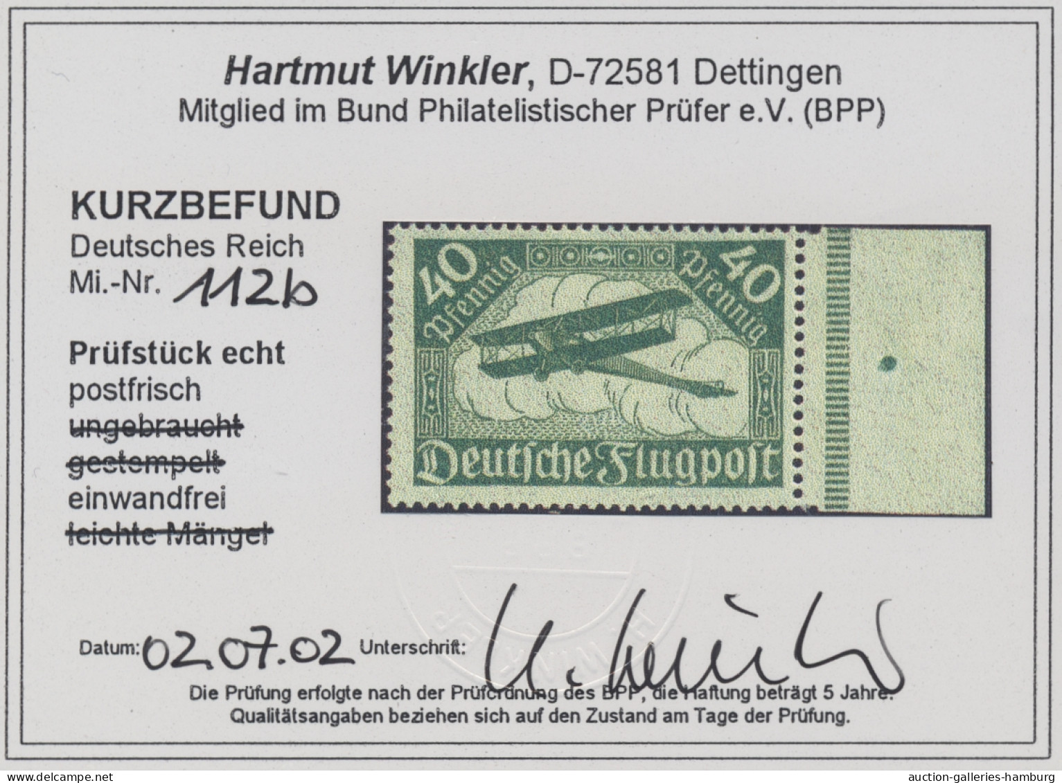 Deutsches Reich - Inflation: 1919, Flugpostmarken, 40 Pfg. In Der Guten Farbe He - Unused Stamps