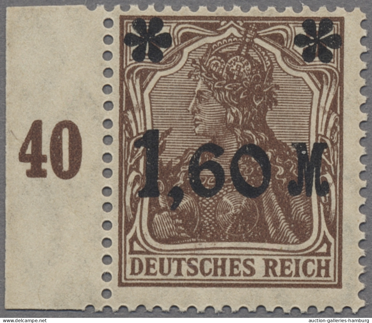 Deutsches Reich - Inflation: 1921, Germania Mit Aufdruck, 1.60 M Auf 5 Pf., Matt - Unused Stamps
