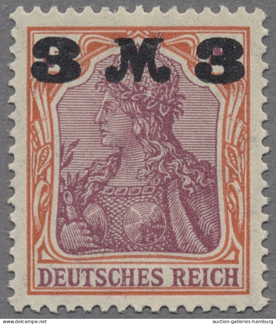 Deutsches Reich - Inflation: 1921, Germania 1 1/4 M. Mit Überdruck "3 M 3" Mattg - Unused Stamps