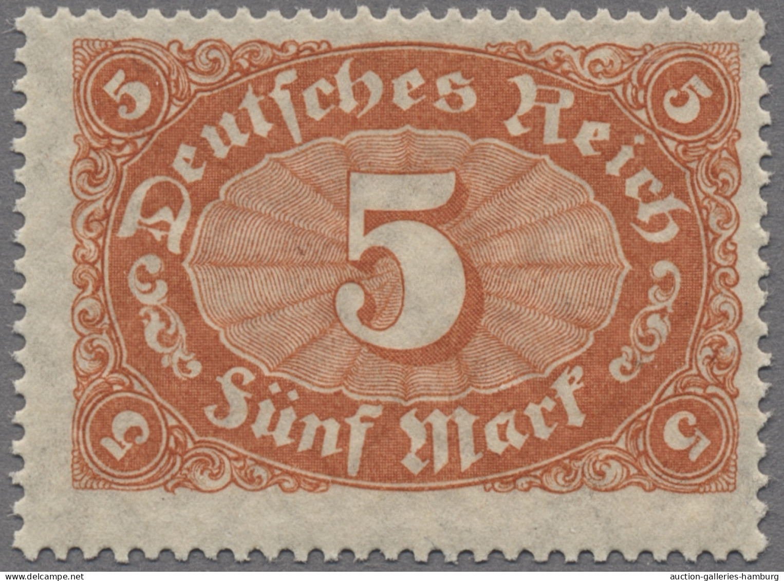 Deutsches Reich - Inflation: 1921, Freimarkenausgabe Wz. 1, 5 M. Ziffer Im Quero - Unused Stamps