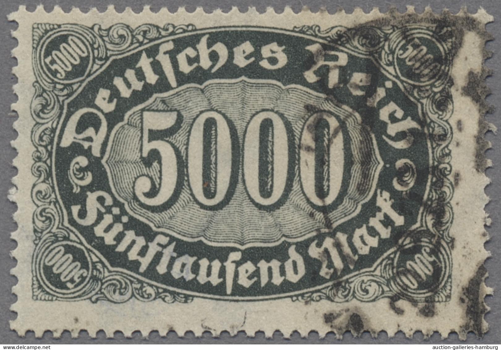 Deutsches Reich - Inflation: 1923, Ziffernzeichnung Querformat, 5000 M. Gestempe - Used Stamps