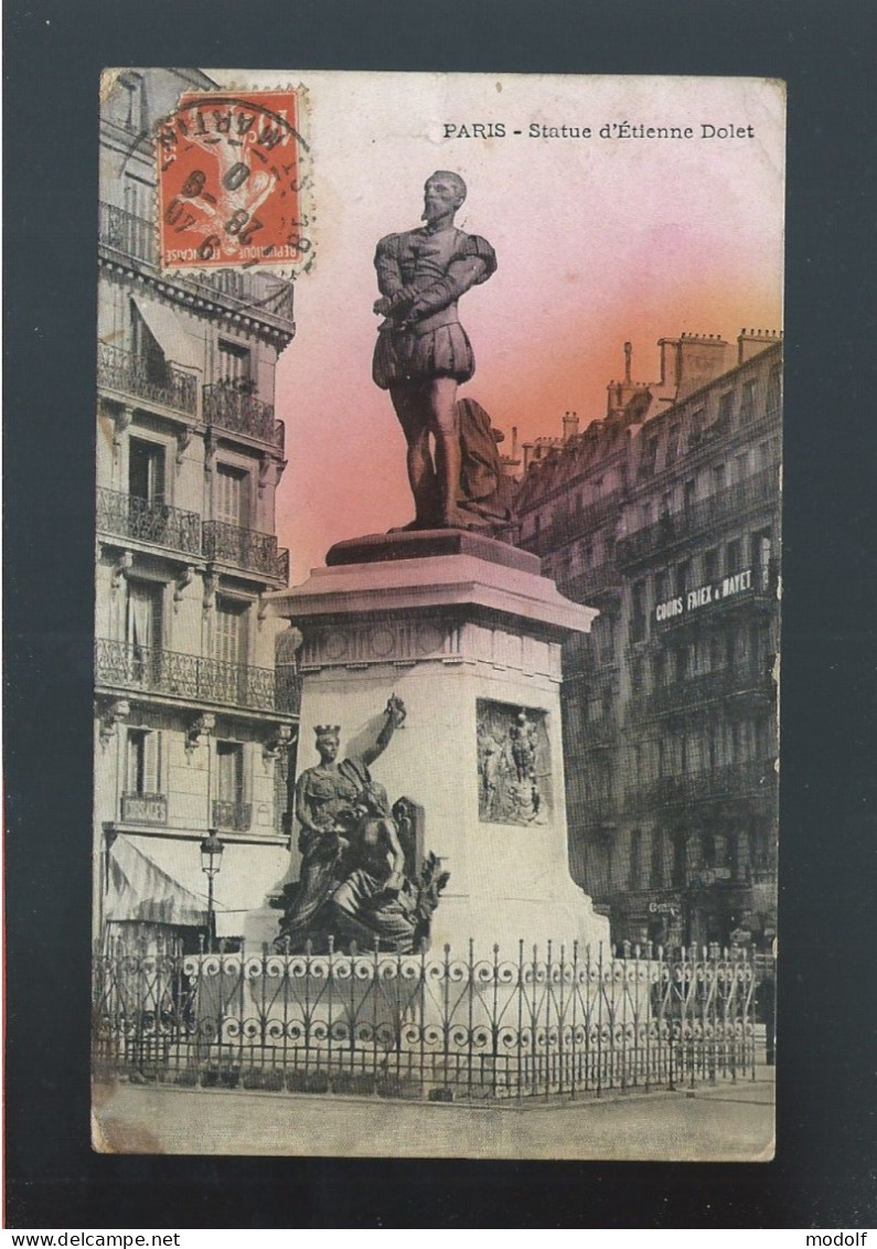CPA - 75 - Paris - Statue D'Etienne Dolet - Circulée En 1910 - Statues
