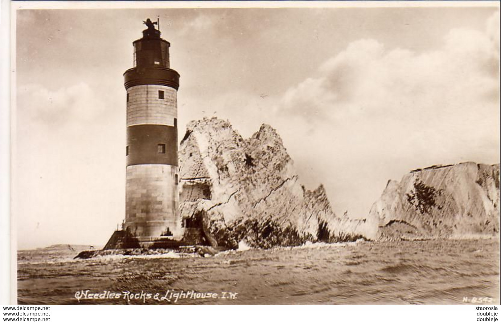 Needles Rocks And Lighthouse Isle Of Wight.............  Real Photograph - Ventnor