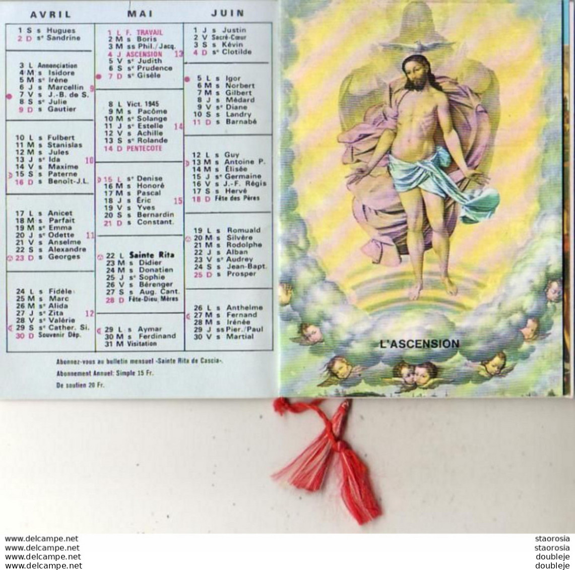 CALENDRIER 1978  SAINTE RITA VEILLE SUR NOUS - Tamaño Pequeño : 1971-80