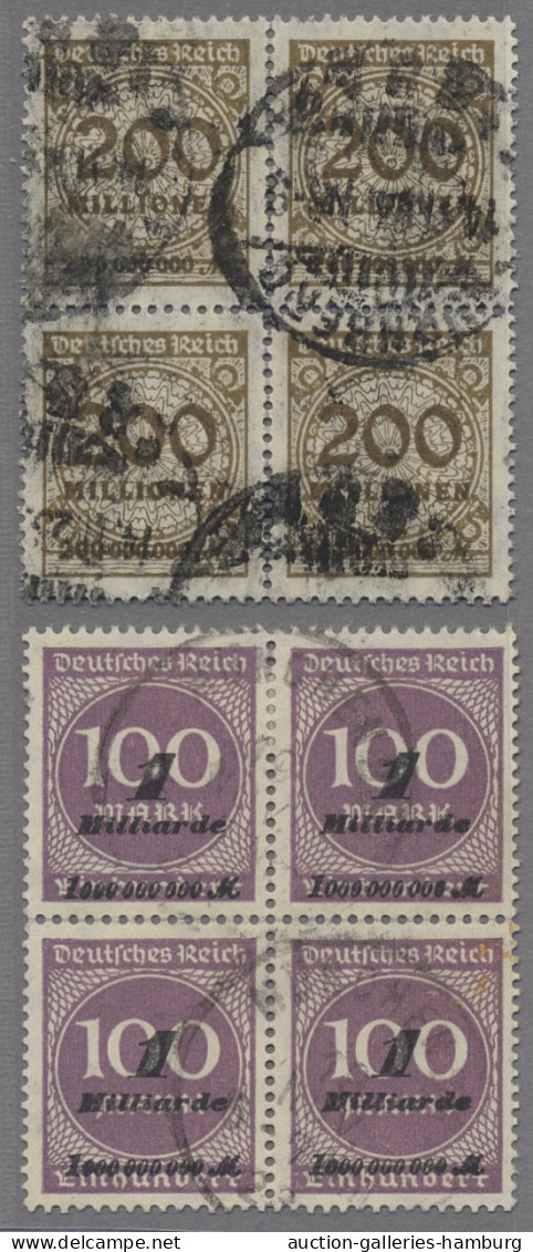 Deutsches Reich - Inflation: 1923, 200 Mio. Dunkelbraunoliv Und 1 Mrd. Grauvioke - Used Stamps