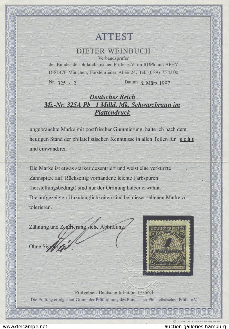 Deutsches Reich - Inflation: 1923, Rosettenmuster, 1 Mrd. Mark, Plattendruck In - Neufs