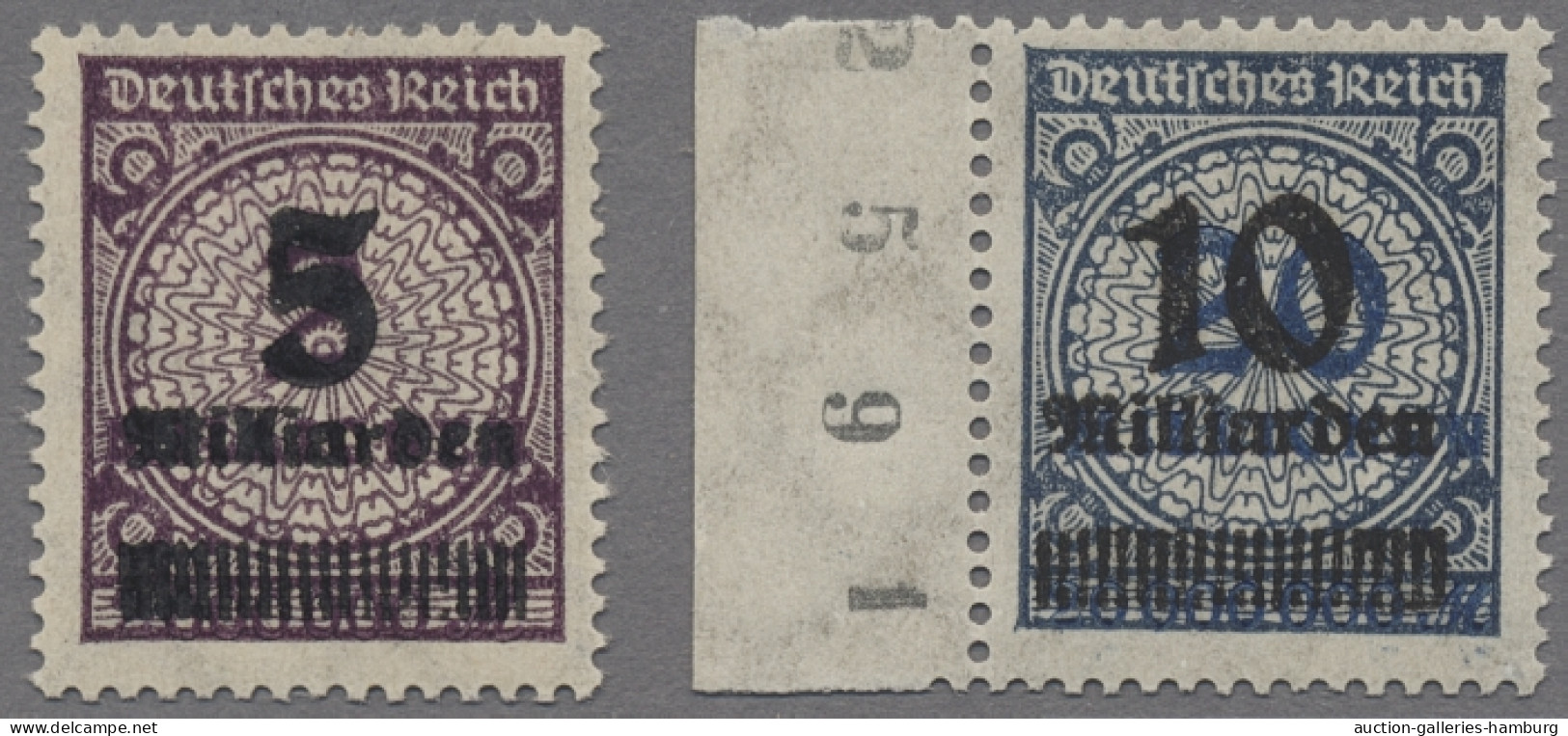 Deutsches Reich - Inflation: 1923, 2. OPD-Ausgabe, Rosettenmuster Mit Neuem Wert - Unused Stamps