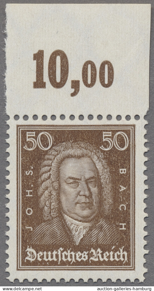 Deutsches Reich - Weimar: 1926, Berühmte Deutsche, J. S. Bach, 50 Pfg. Mittelsie - Unused Stamps