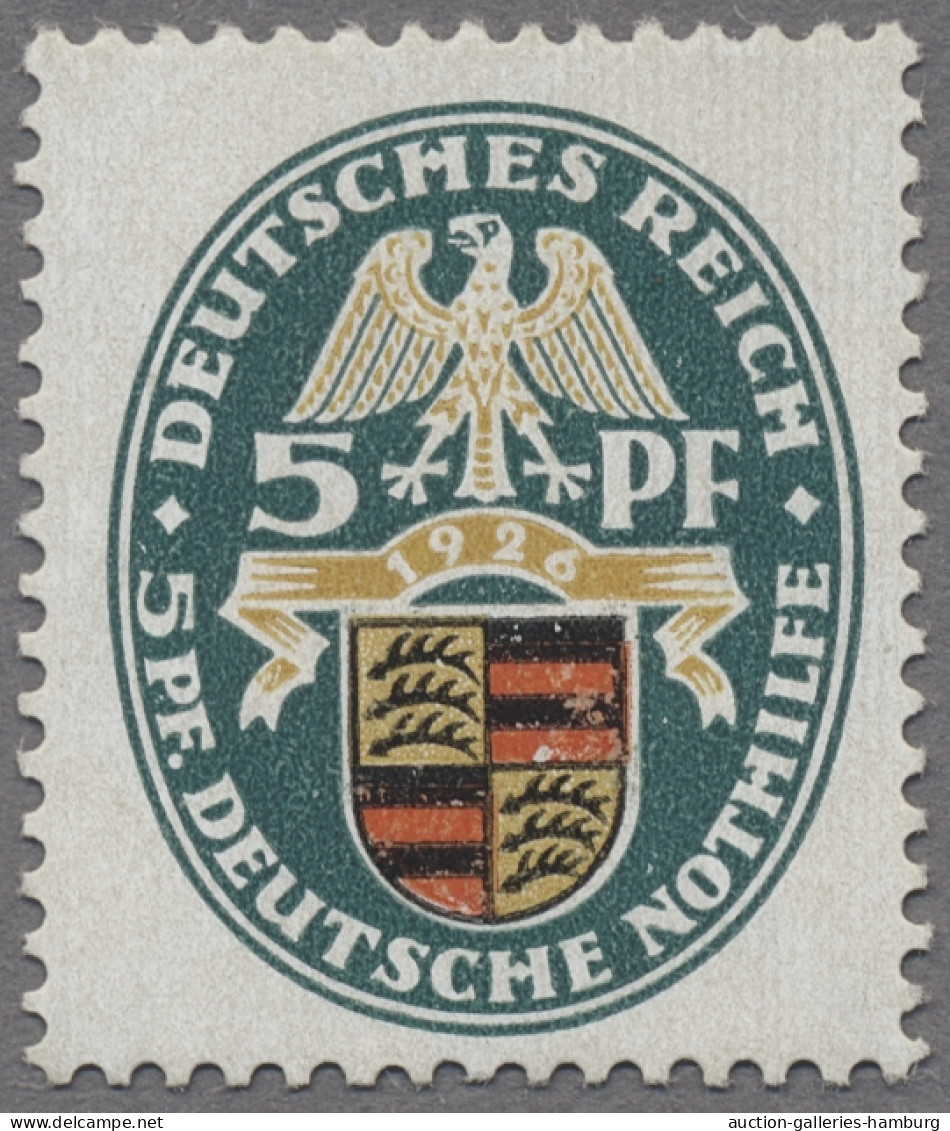 Deutsches Reich - Weimar: 1926, Nothilfe, Landeswappen II, 5 + 5 Rpf. Württember - Nuevos