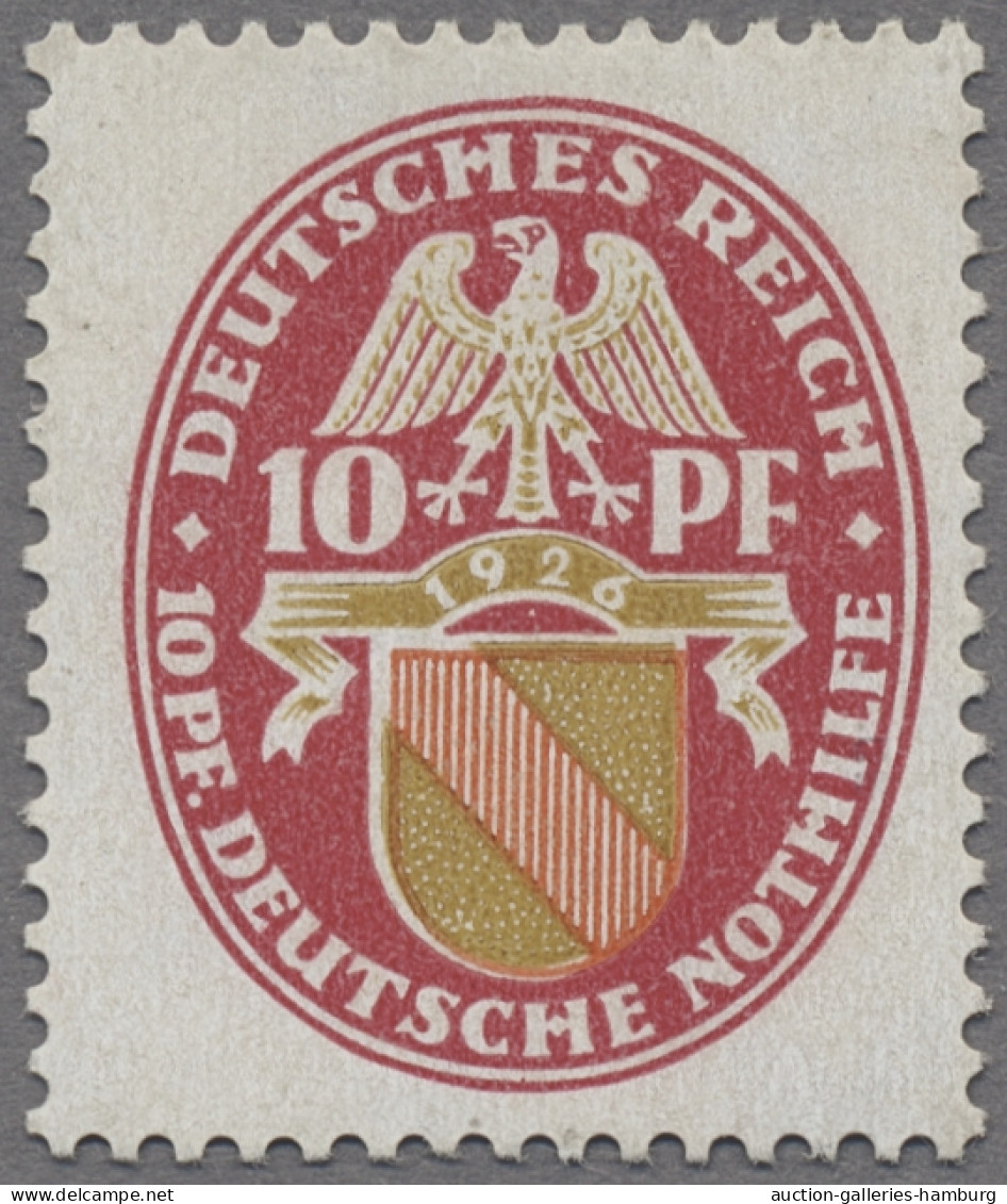 Deutsches Reich - Weimar: 1926, Nothilfe, Landeswappen II, Baden, 10 + 10 Pf. Mi - Nuevos