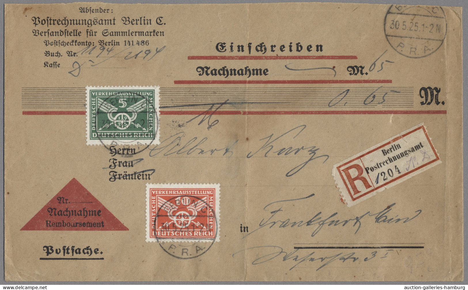 Deutsches Reich - Weimar: 1925, Verkehrsausstellung, Zwei Seltene Belege, Davon - Covers & Documents