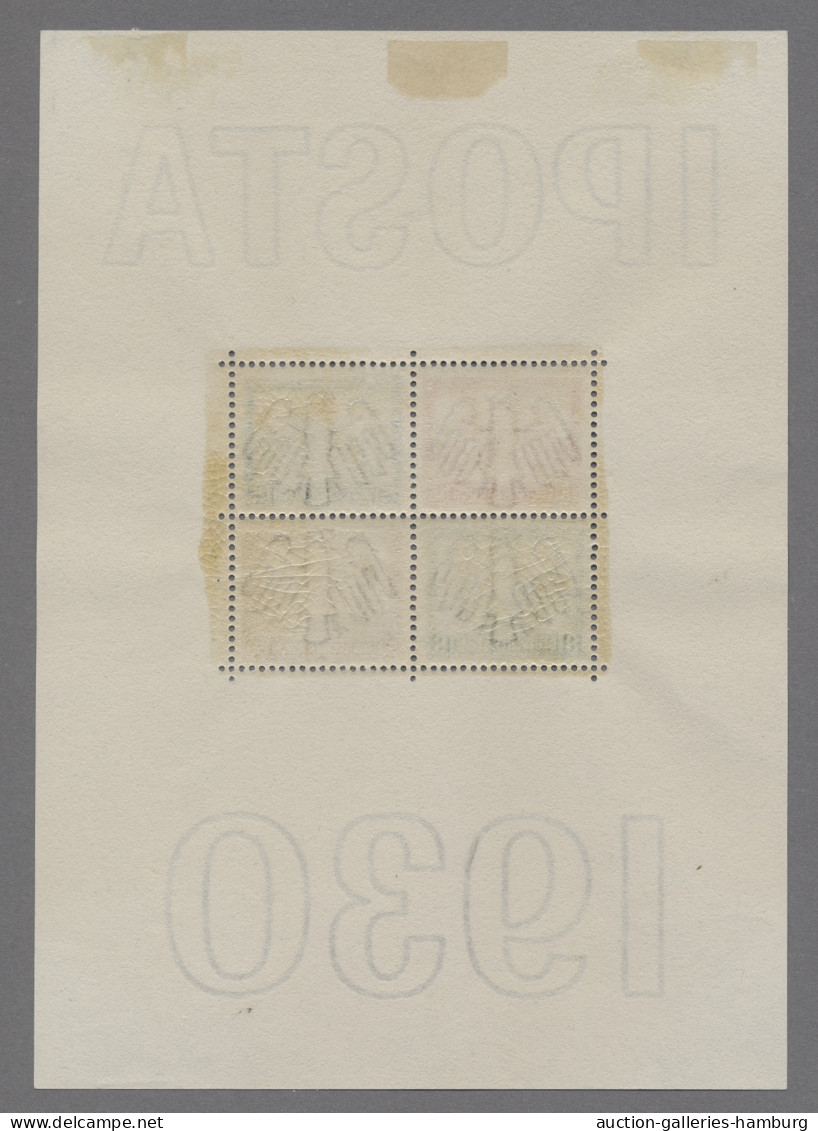 Deutsches Reich - Weimar: 1930, IPOSTA-Block, Tadellos Ungebraucht Mit Postfrisc - Unused Stamps