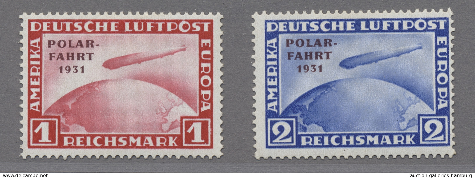 Deutsches Reich - Weimar: 1931, Polarfahrt 3 Werte Komplett In Guter Ungebraucht - Unused Stamps