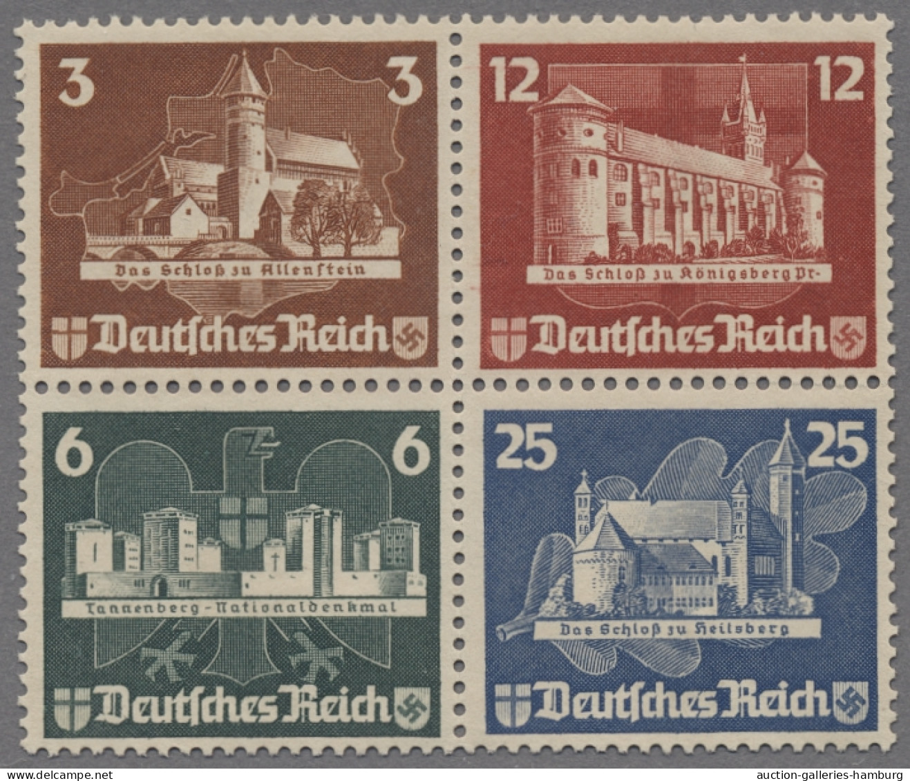 Deutsches Reich - 3. Reich: 1935, OSTROPA - Drei Kombinationen Der Blockmarken, - Oblitérés