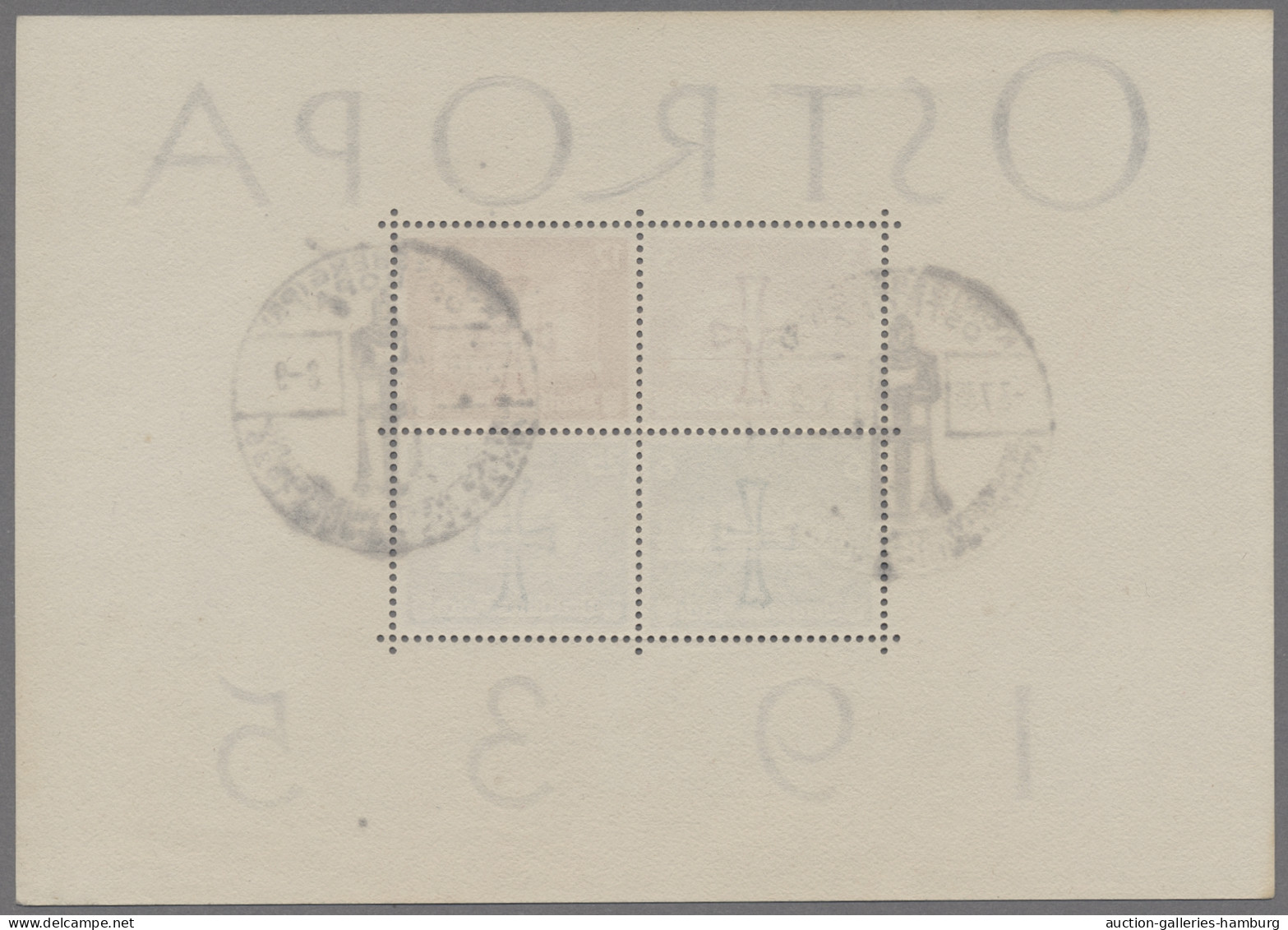 Deutsches Reich - 3. Reich: 1935, OSTROPA-Block In Originalgröße, Entwertet Mit - Usados