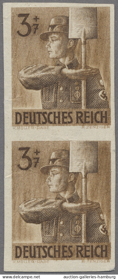 Deutsches Reich - 3. Reich: 1943, Arbeitsdienst, 3 Rpf., Senkrechtes Paar Ungezä - Neufs