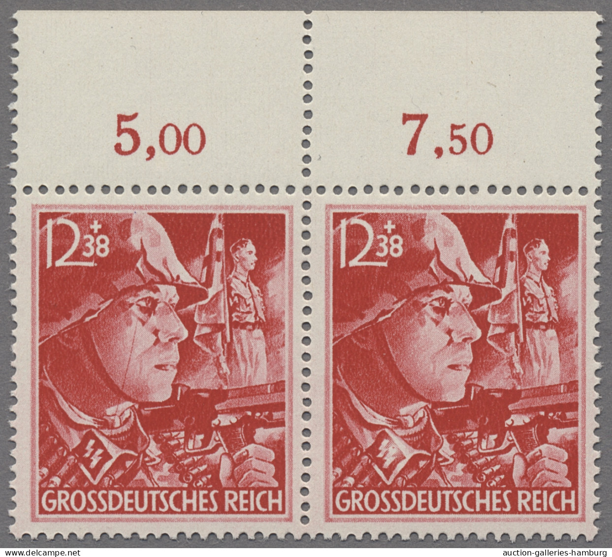 Deutsches Reich - 3. Reich: 1945, Parteiorganisationen, 12 + 38 Rpf. SS, Beide K - Unused Stamps