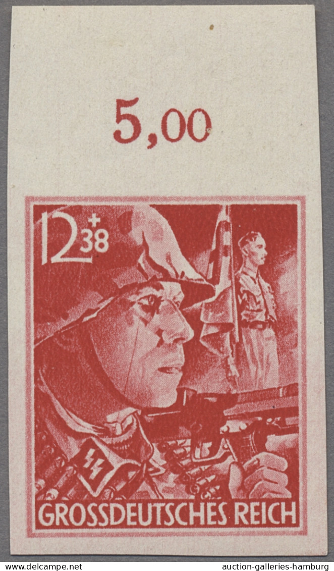 Deutsches Reich - 3. Reich: 1945, Parteiorganisationen, 12 + 38 Rpf. SS, Platten - Unused Stamps