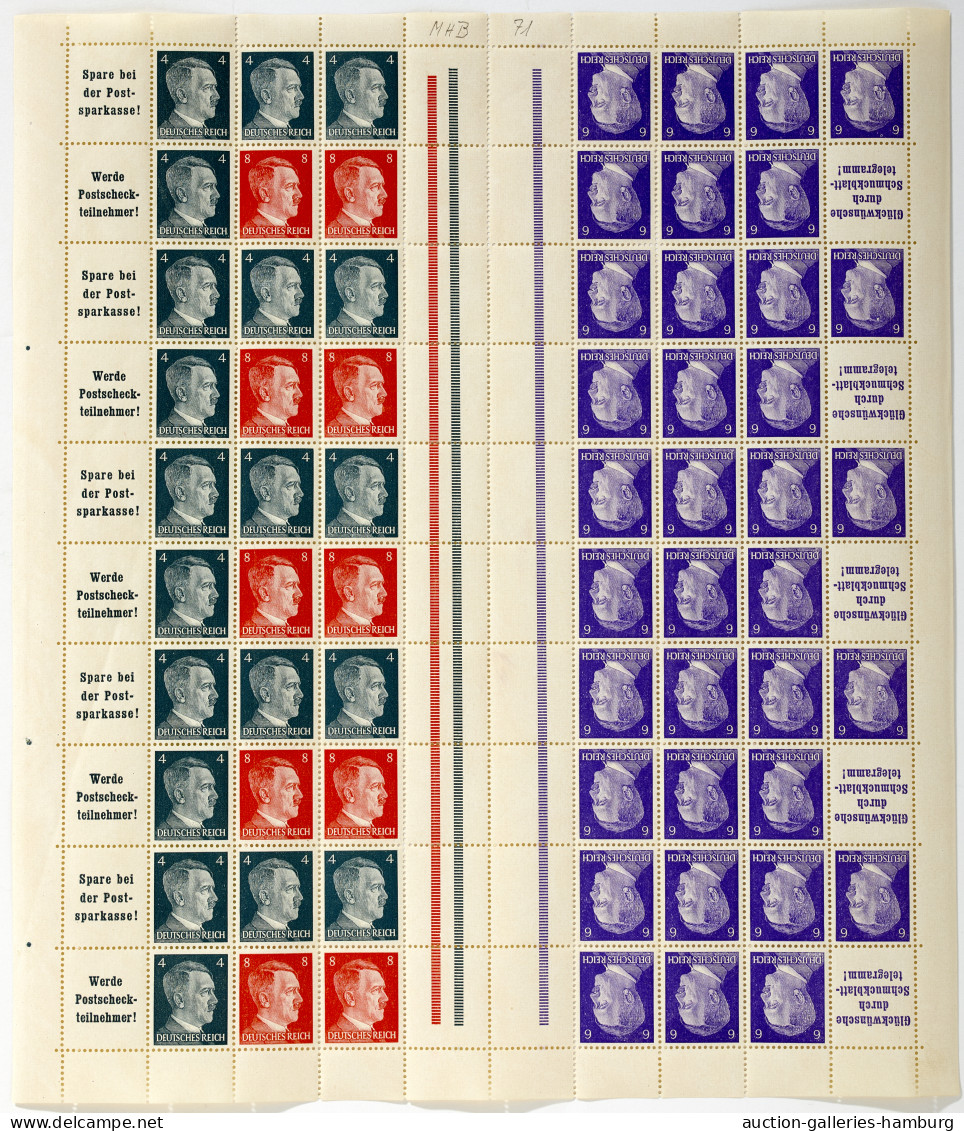 Deutsches Reich - Markenheftchenbogen: 1941, Hitler, Die Vier Markenheftchenböge - Markenheftchen