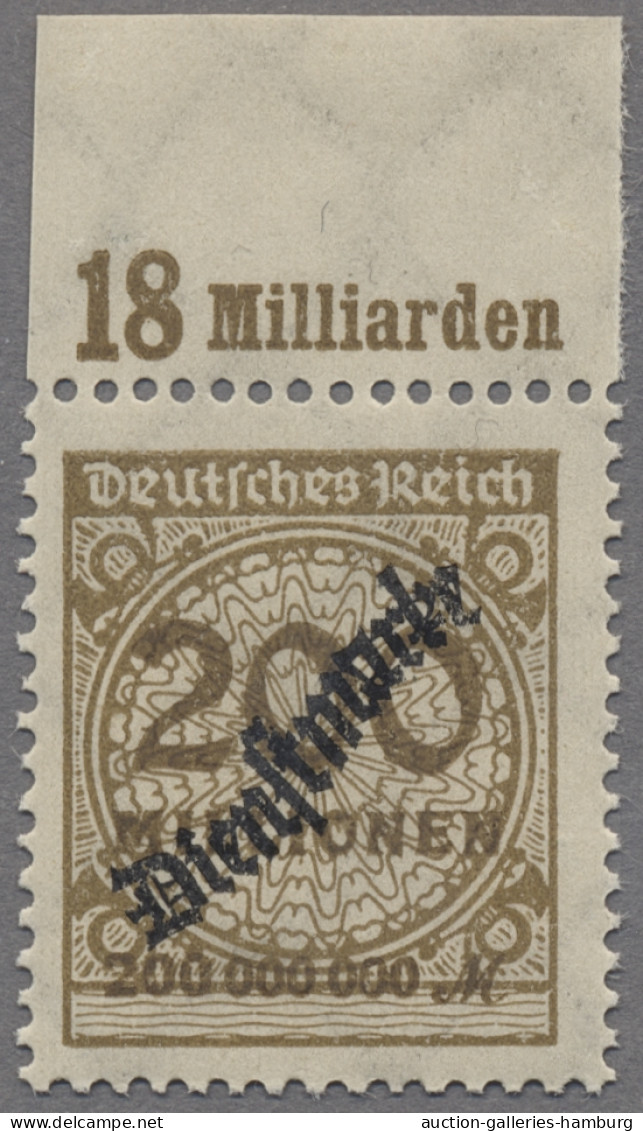 Deutsches Reich - Dienstmarken: 1923, Rosettenmuster, 200 Millionen M. Mit Schla - Officials