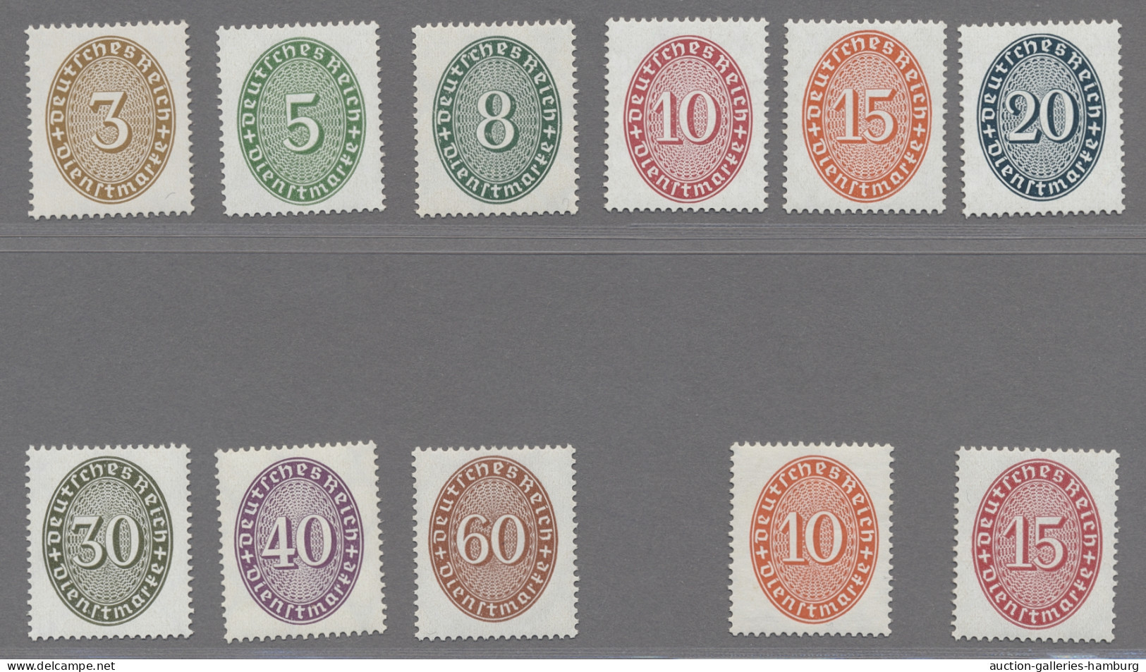 Deutsches Reich - Dienstmarken: 1927-1933, Wertziffern Im Oval, Die Komplette Ga - Oficial