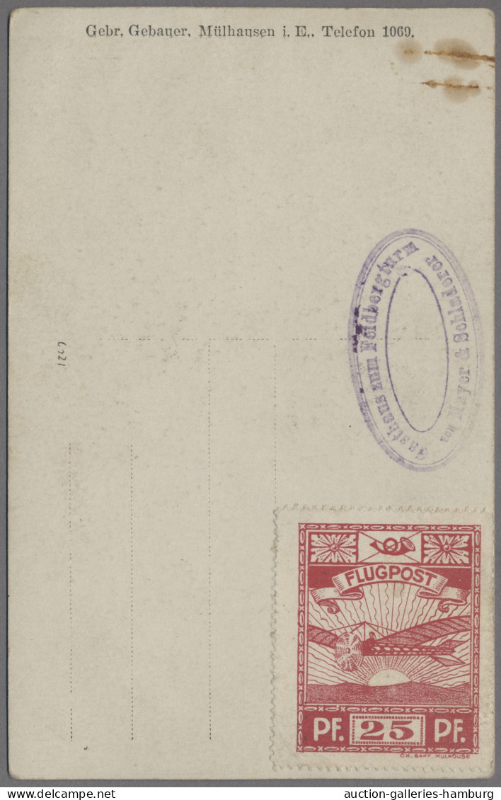 Deutsches Reich - Halbamtliche Flugmarken: 1913, Sonderflug Mülhausen-Feldberg, - Airmail & Zeppelin