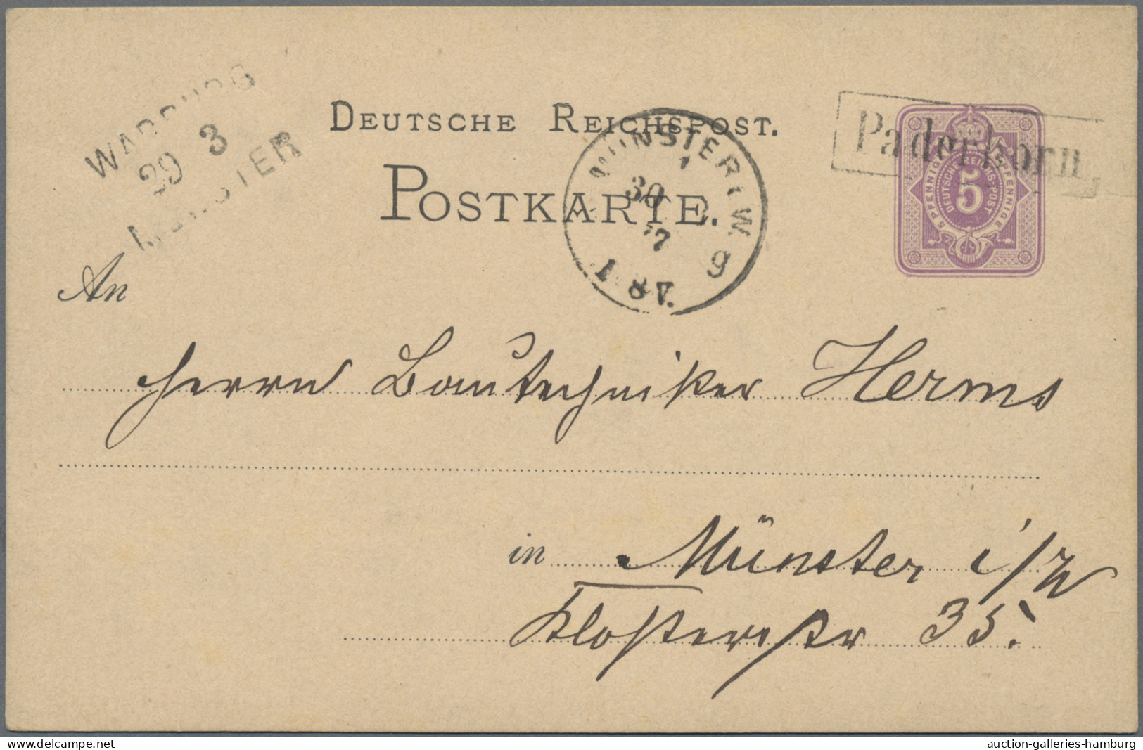 Deutsches Reich - Bahnpost: 1872/1919, Partie Von Sieben Karten Mit Bahnpost-Ent - Other & Unclassified