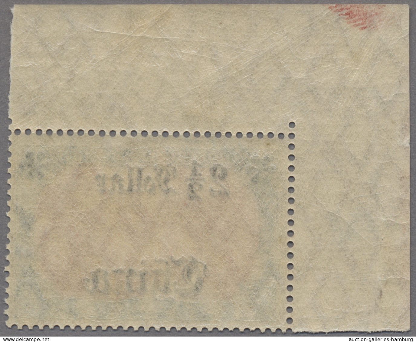 Deutsche Post In China: 1907ff., Reichsgründungsfeier, 5 Mark Mit Überdruck "2 1 - China (oficinas)