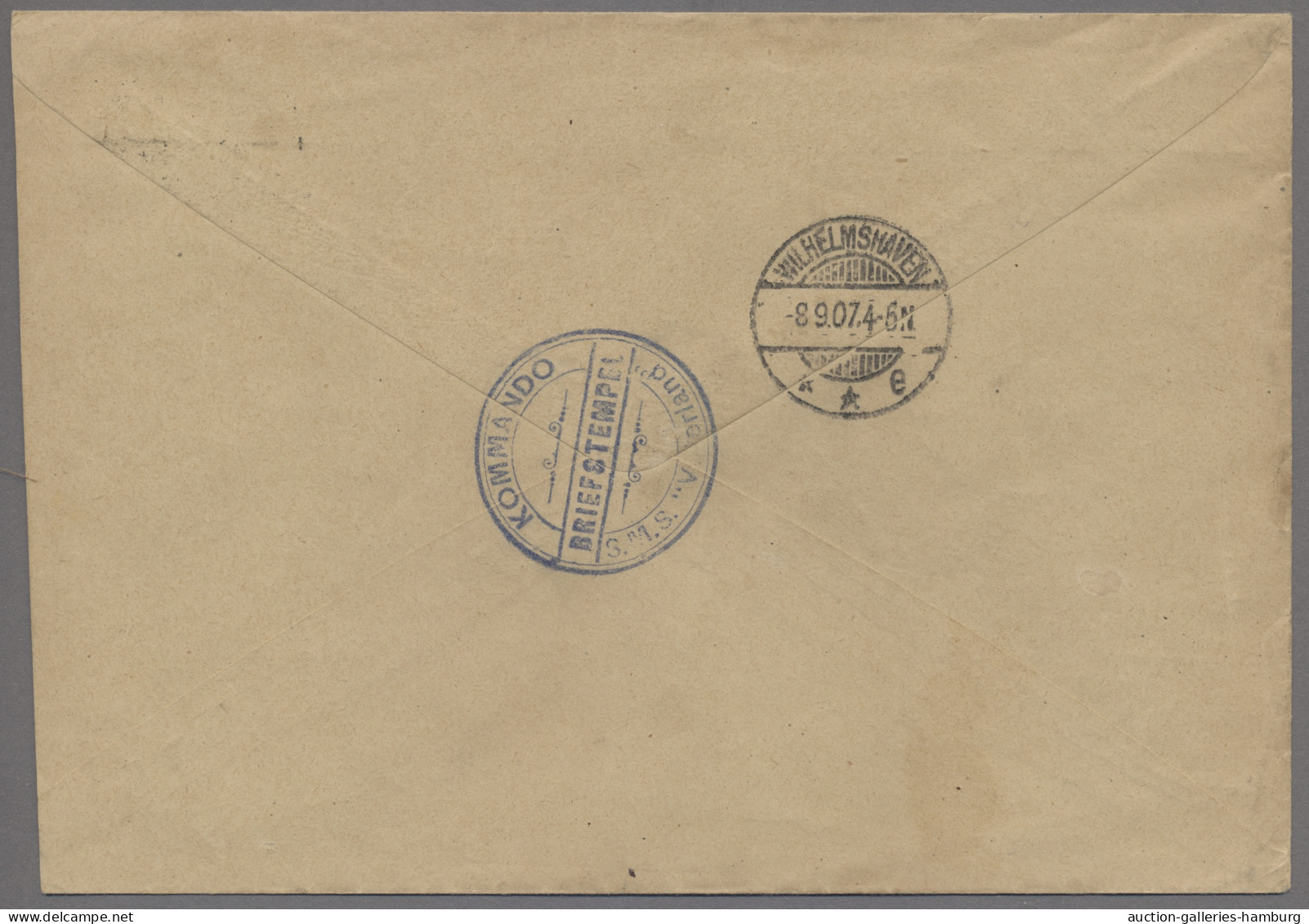 Deutsche Post In China - Stempel: 1907, MARINE-SCHIFFSPOST, MSP No. 10, Flußkano - China (oficinas)