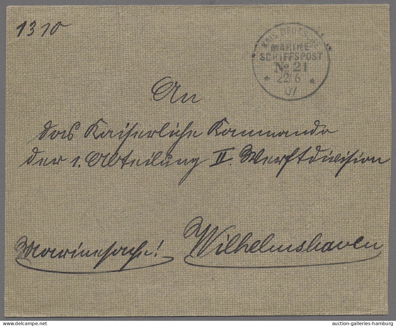 Deutsche Post In China - Stempel: 1907, MARINE-SCHIFFSPOST, MSP No. 21, SMS "Lei - China (oficinas)