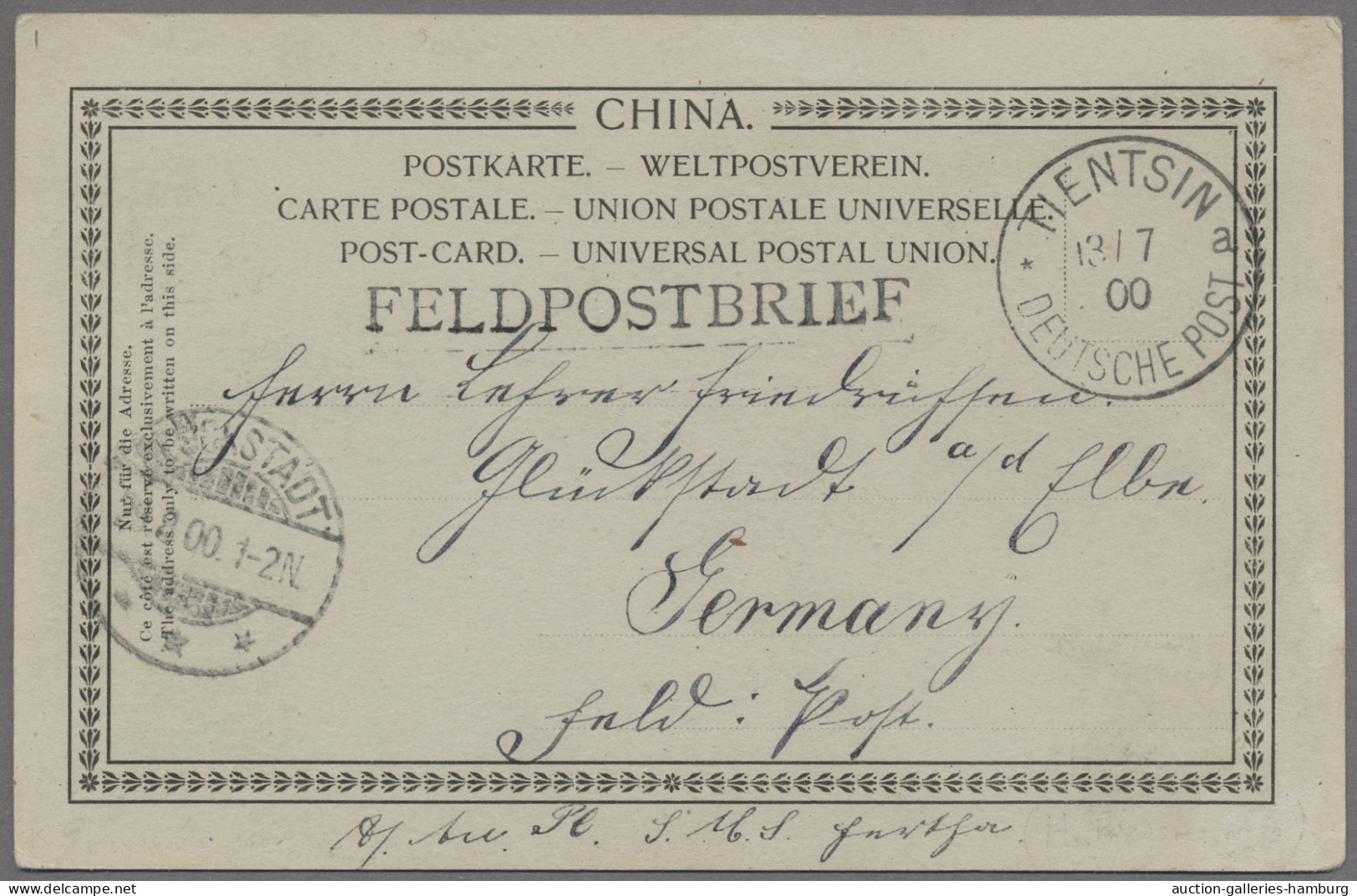 Deutsche Post In China - Stempel: 1900, FELDPOST BOXERAUFSTAND – Tientsin, Nur Z - China (oficinas)