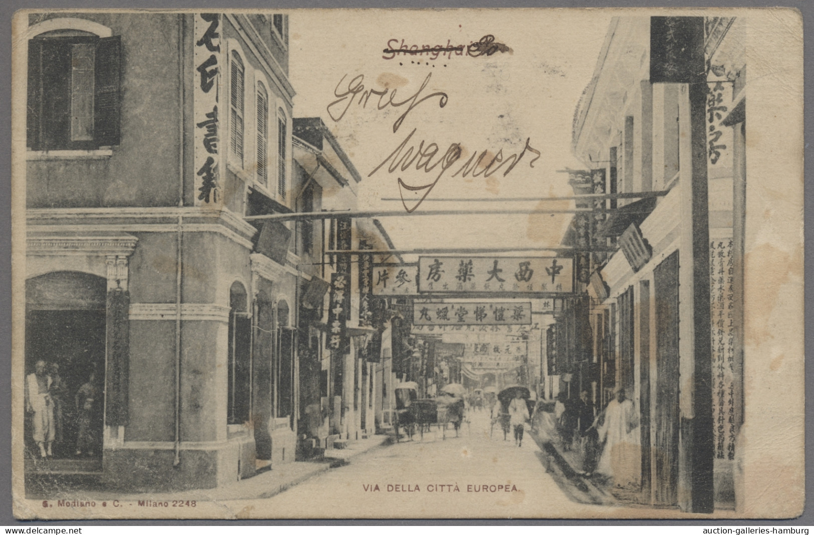Deutsche Post In China - Stempel: 1900, DEUTSCHE SEEPOST, Ansichtskarte Aus Shan - China (oficinas)
