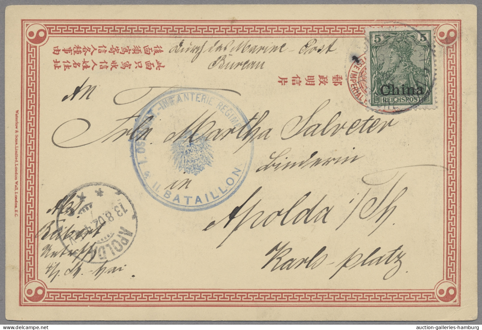 Deutsche Post In China - Besonderheiten: 1902, Portopflichtige Auslandskarte Ein - Chine (bureaux)