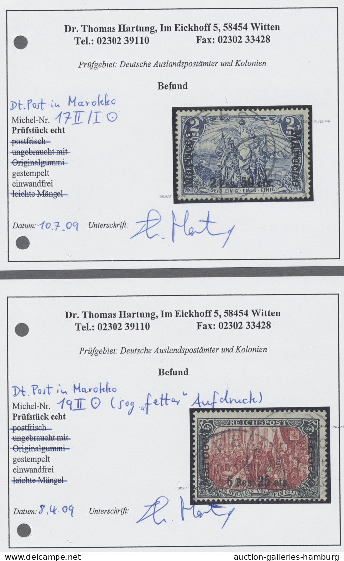 Deutsche Post in Marokko: 1903, REICHSPOST, alle fünf Werte, einwandfrei und sau