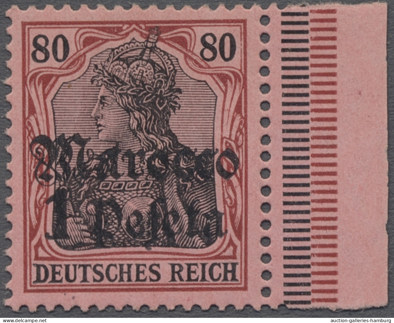 Deutsche Post In Marokko: 1911, DEUTSCHES REICH Mit Wz., Landesname "Marocco", 1 - Morocco (offices)