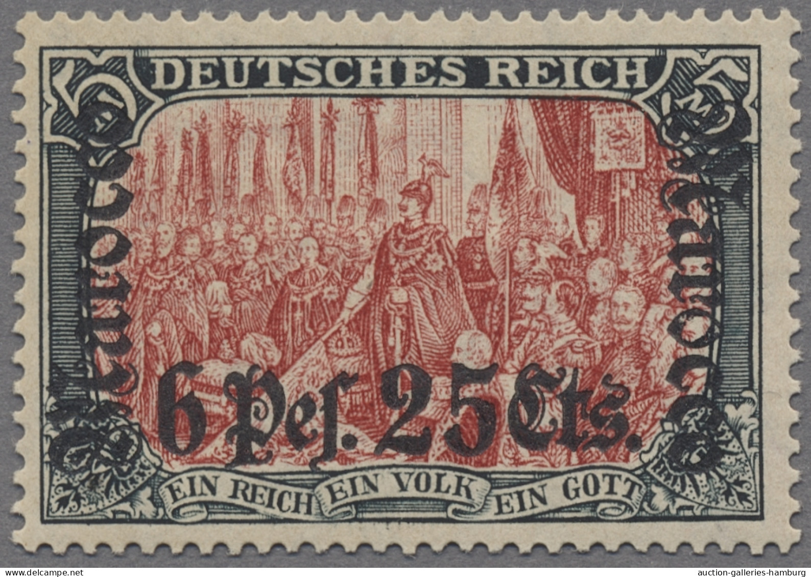 Deutsche Post In Marokko: 1906, Deutsches Reich Mit Wz., 5 Mark Reichsgründungsf - Marruecos (oficinas)