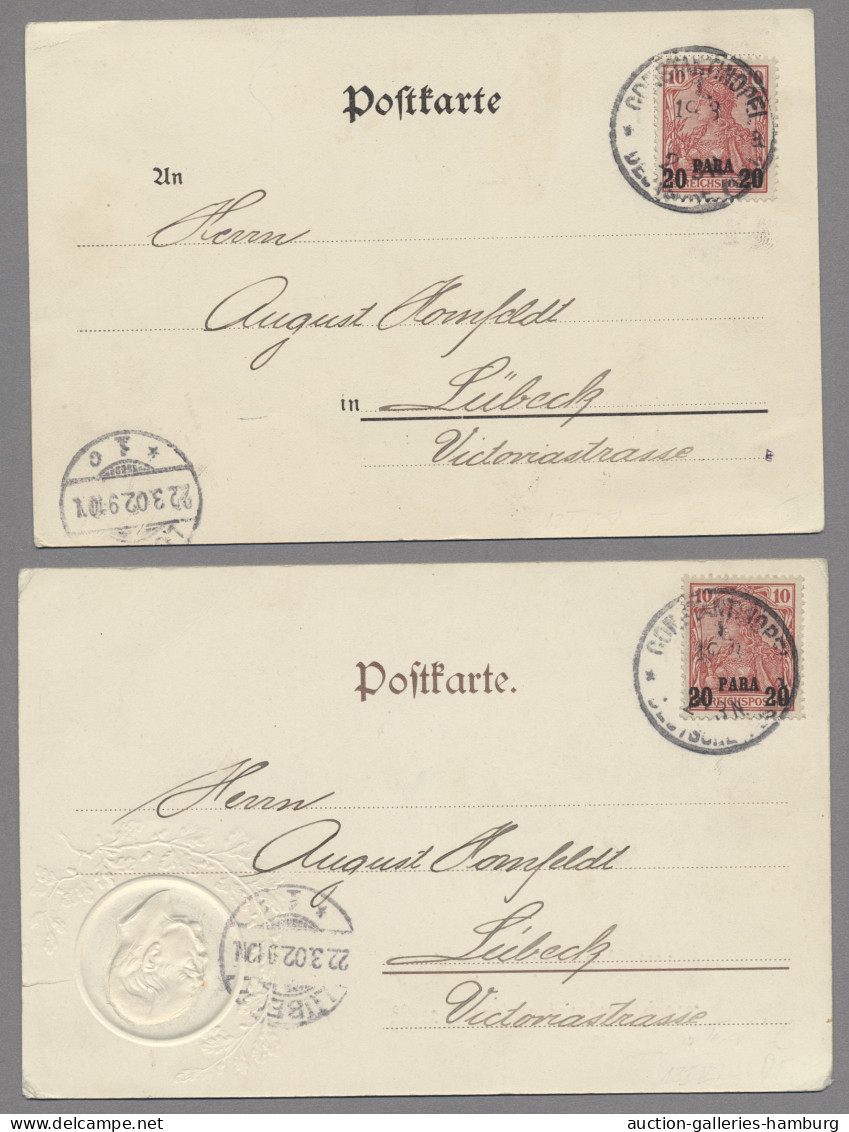 Deutsche Post In Der Türkei: 1900-1904, Interessantes Lot Aus Sechs Ansichtskart - Turkey (offices)