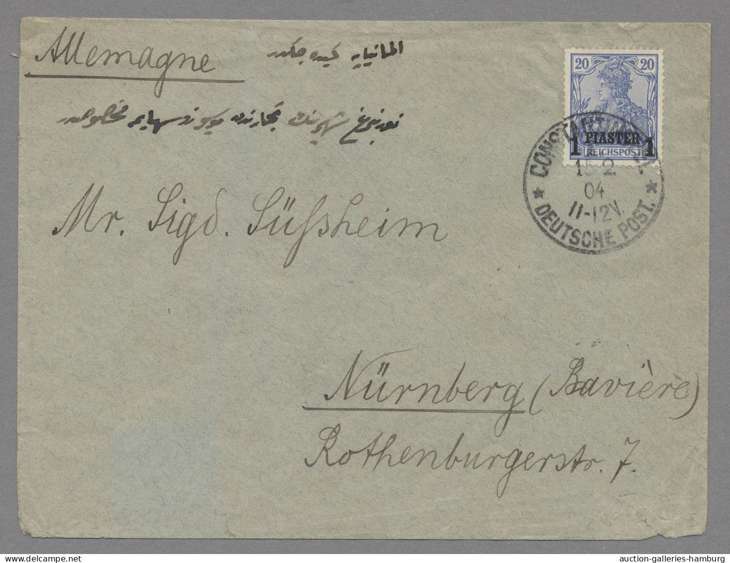 Deutsche Post In Der Türkei: 1904-1905, Germania Reichspost Mit Überdruck, Vier - Turquia (oficinas)