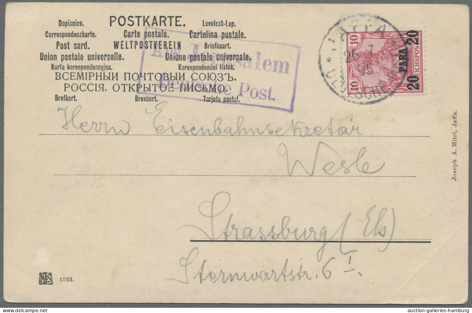 Deutsche Post In Der Türkei - Stempel: 1905, Germania Reichspost Mit Aufdruck 20 - Turkey (offices)