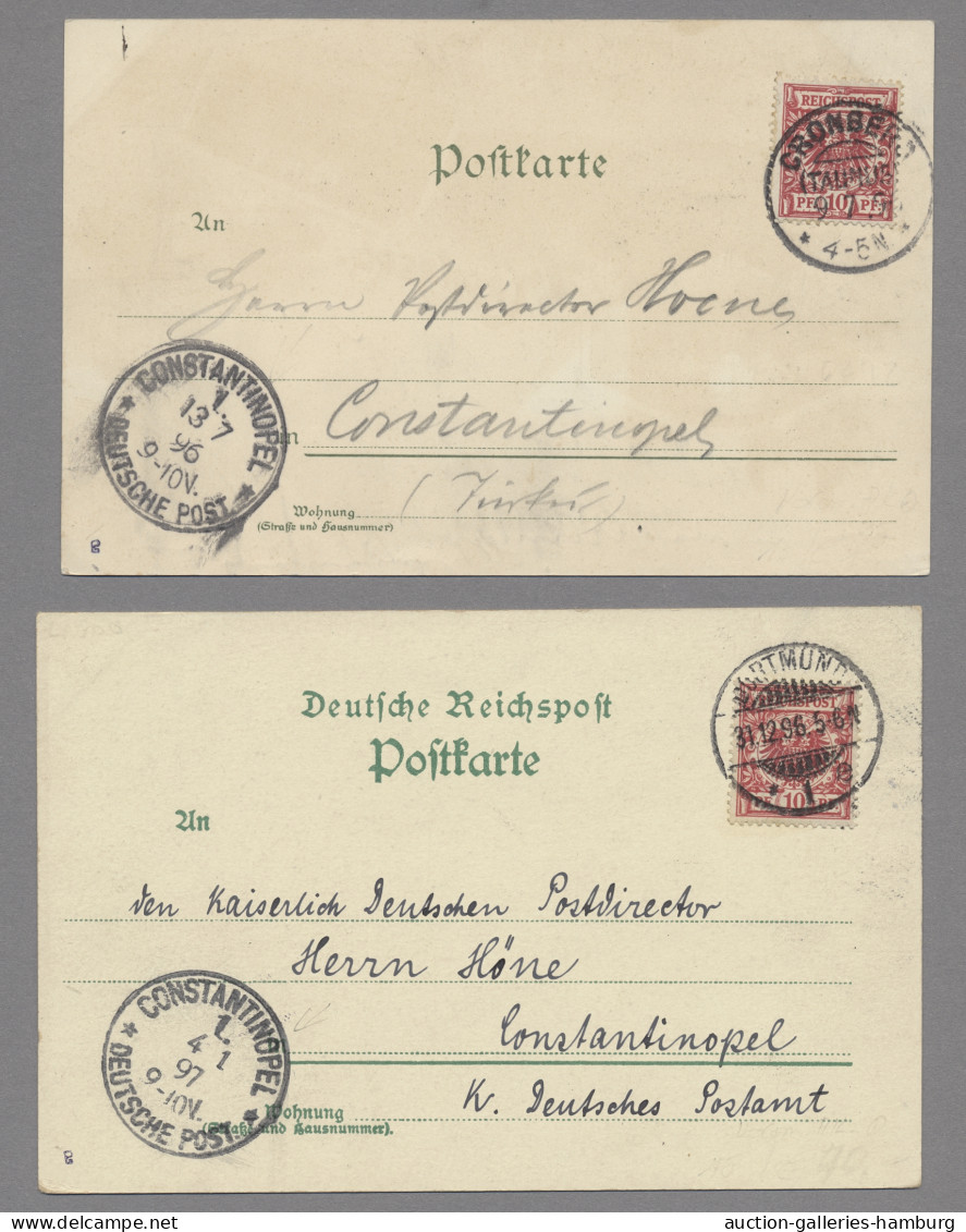 Deutsche Post In Der Türkei - Besonderheiten: 1896-1897, Fünf Ansichtskarten (da - Turquia (oficinas)
