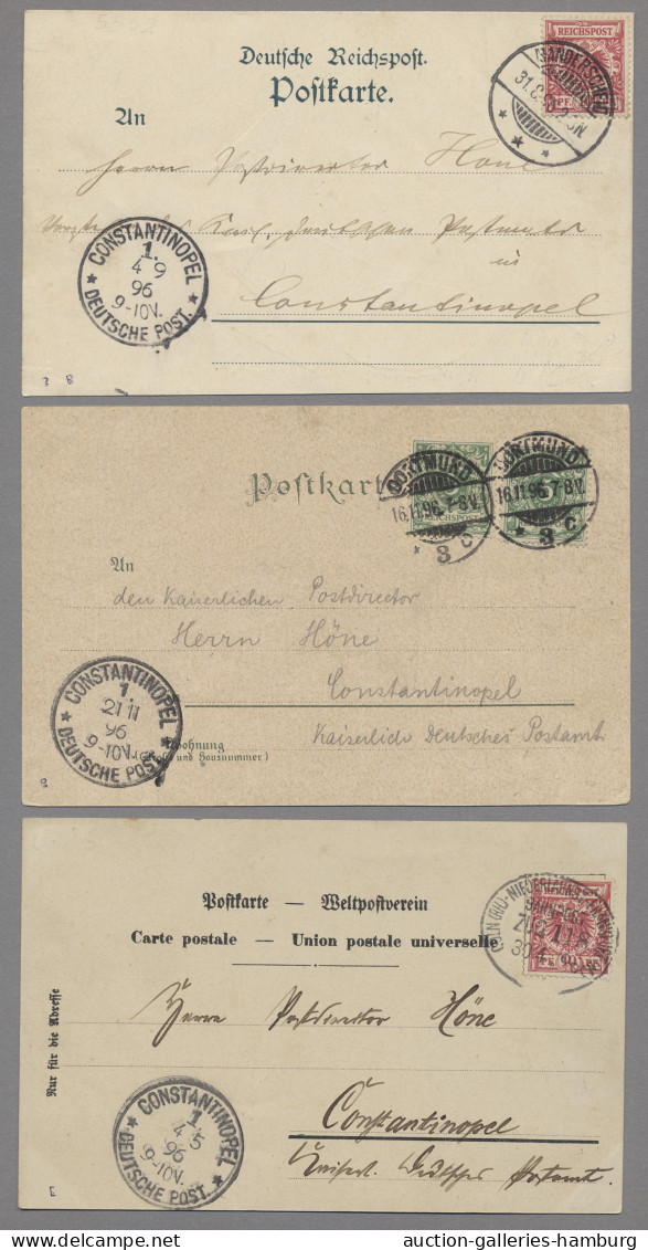 Deutsche Post In Der Türkei - Besonderheiten: 1896-1897, Fünf Ansichtskarten (da - Turquia (oficinas)