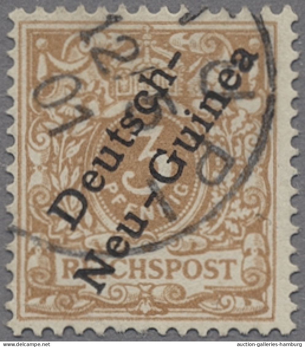 Deutsch-Neuguinea: 1897, Krone / Adler Mit Überdrück, Der Komplette Satz Gestemp - Nouvelle-Guinée